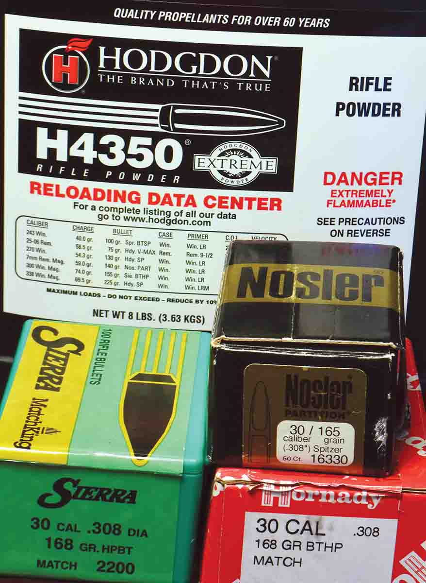 Hodgdon’s H-4350 is widely recommended as the best powder in the 300 H&H and gave excellent performance with the Nosler 165-grain Partition, Hornady 168-grain BTHP Match and Sierra 168-grain HPBT MatchKing.